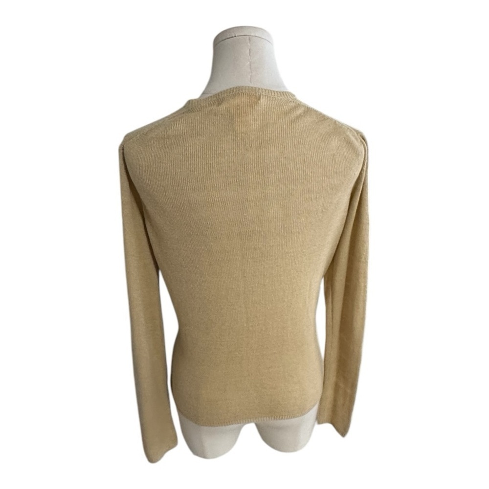 BROOKS BROTHERS Tan 100% Linen Cardigan Sweater Top Size XS S Vacation‎ Work - Picture 2 of 6